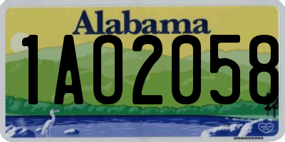 AL license plate 1AO2058