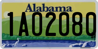 AL license plate 1AO2080