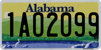 AL license plate 1AO2099