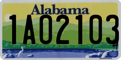 AL license plate 1AO2103