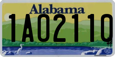 AL license plate 1AO2110