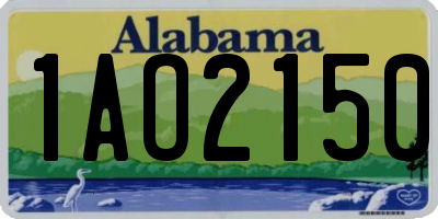 AL license plate 1AO2150