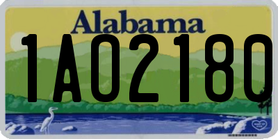 AL license plate 1AO2180