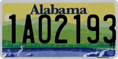 AL license plate 1AO2193