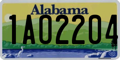 AL license plate 1AO2204