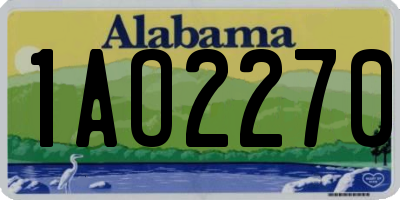 AL license plate 1AO2270
