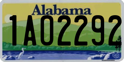 AL license plate 1AO2292