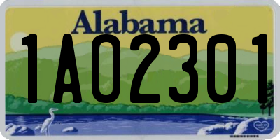 AL license plate 1AO2301