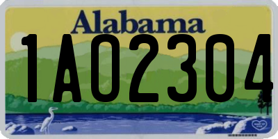 AL license plate 1AO2304