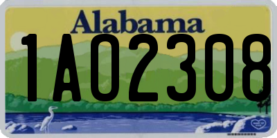 AL license plate 1AO2308