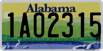 AL license plate 1AO2315