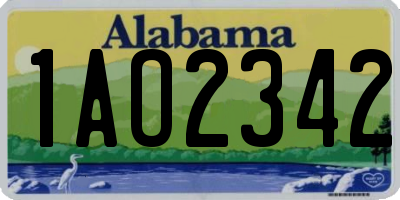 AL license plate 1AO2342