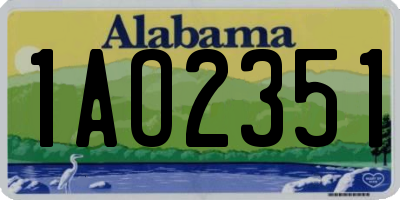AL license plate 1AO2351