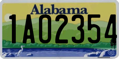 AL license plate 1AO2354