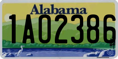 AL license plate 1AO2386
