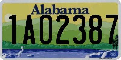 AL license plate 1AO2387