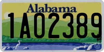 AL license plate 1AO2389