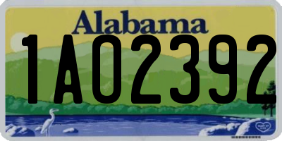 AL license plate 1AO2392