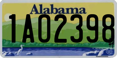 AL license plate 1AO2398