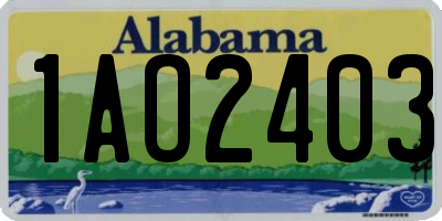 AL license plate 1AO2403