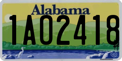 AL license plate 1AO2418
