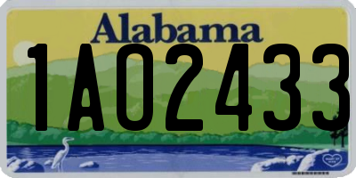 AL license plate 1AO2433