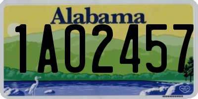 AL license plate 1AO2457