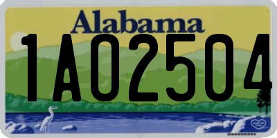 AL license plate 1AO2504