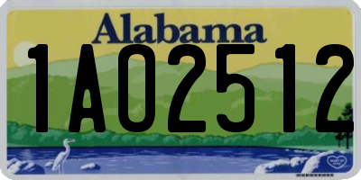 AL license plate 1AO2512