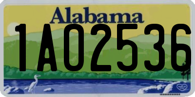 AL license plate 1AO2536