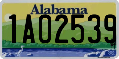 AL license plate 1AO2539