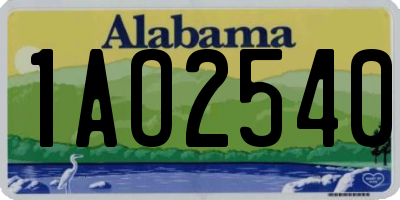 AL license plate 1AO2540