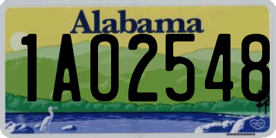 AL license plate 1AO2548
