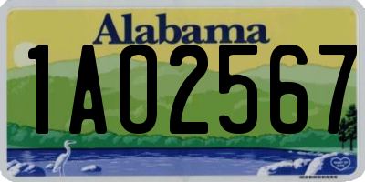 AL license plate 1AO2567