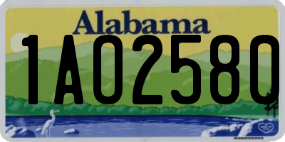 AL license plate 1AO2580