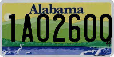 AL license plate 1AO2600