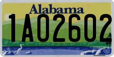 AL license plate 1AO2602