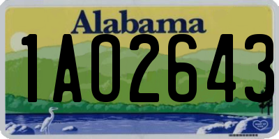 AL license plate 1AO2643