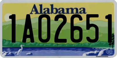 AL license plate 1AO2651