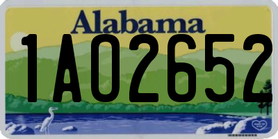 AL license plate 1AO2652