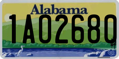 AL license plate 1AO2680