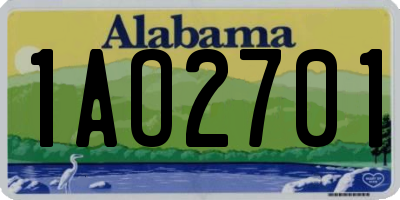 AL license plate 1AO2701