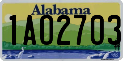 AL license plate 1AO2703