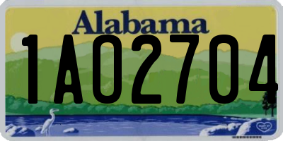 AL license plate 1AO2704