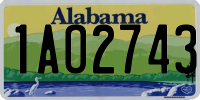 AL license plate 1AO2743