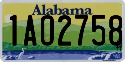 AL license plate 1AO2758
