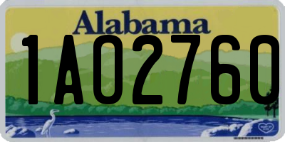 AL license plate 1AO2760