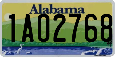 AL license plate 1AO2768