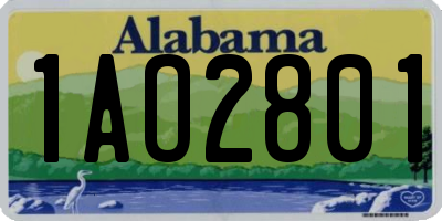 AL license plate 1AO2801