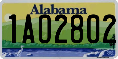 AL license plate 1AO2802